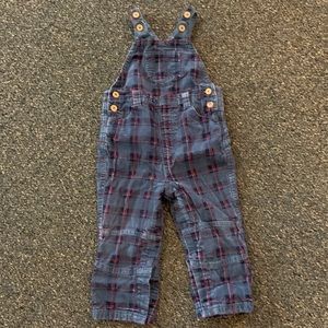 John Lewis Corduroy Overalls - Navy Plaid